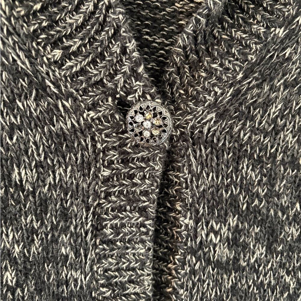 Marled Knit Cardigan Neutral Cozy Button Front Petite Minimalist Sweater - Picture 6 of 7
